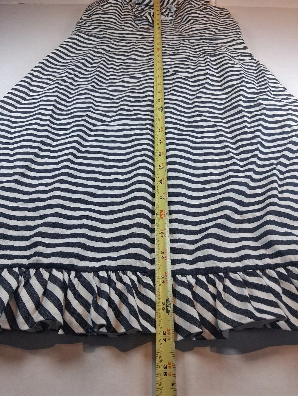 Kate Spade Striped Ruffle Dress Size 6 Nautical Sleeveless Breezy Preppy Cotton